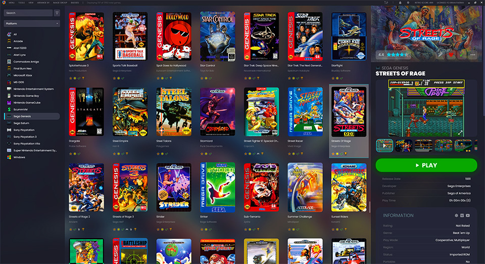 LaunchBox Screenshot - Sega Genesis